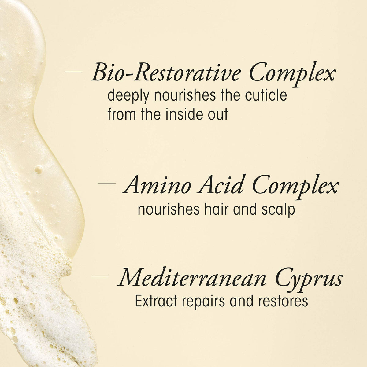 Oribe lather in hand demonstrating concentrated foam and easy distribution benefit