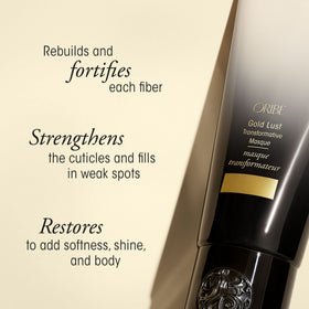 Oribe Gold Lust mask creamy texture close-up demonstrating rich moisture
