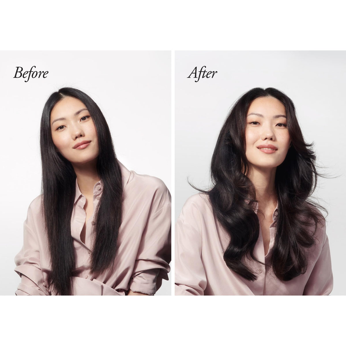 Oribe bottle on bathroom shelf lifestyle shot showing salon-quality benefit