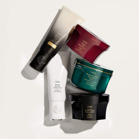Oribe masque in bathroom lifestyle shot showing salon-like hydration at home