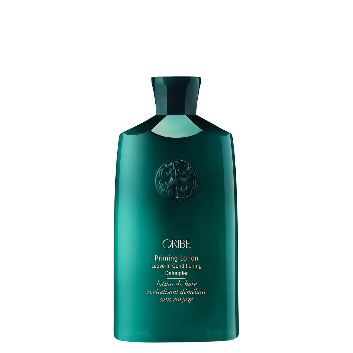 Oribe bottle front view showing brand and sleek design for salon benefit