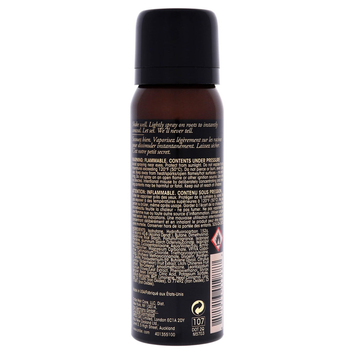Oribe spray applied at hairline to conceal greys and add volume between washes