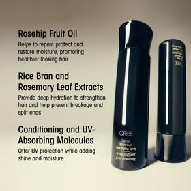 Oribe Royal Blowout held in hand to show 1.7oz travel-friendly size and convenience