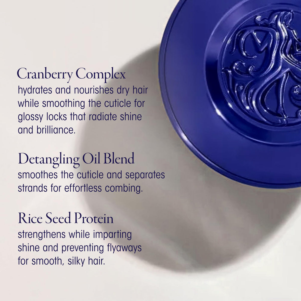 ORIBE mist on hair strands demonstrating slip and smoothness benefit for easier combing