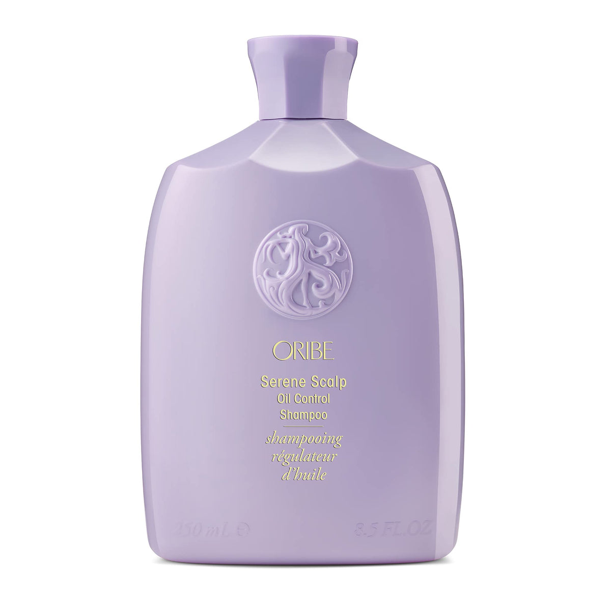 oribe front packaging showing lavender bottle and clear product benefit