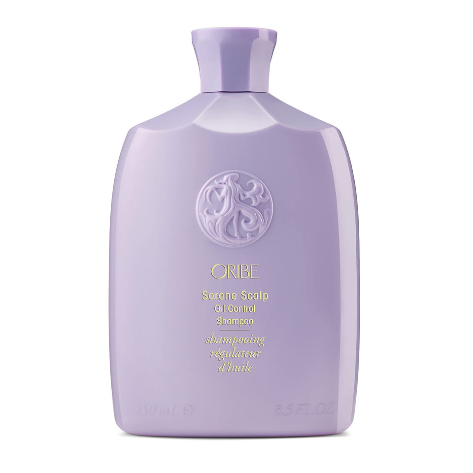 oribe front packaging showing lavender bottle and clear product benefit