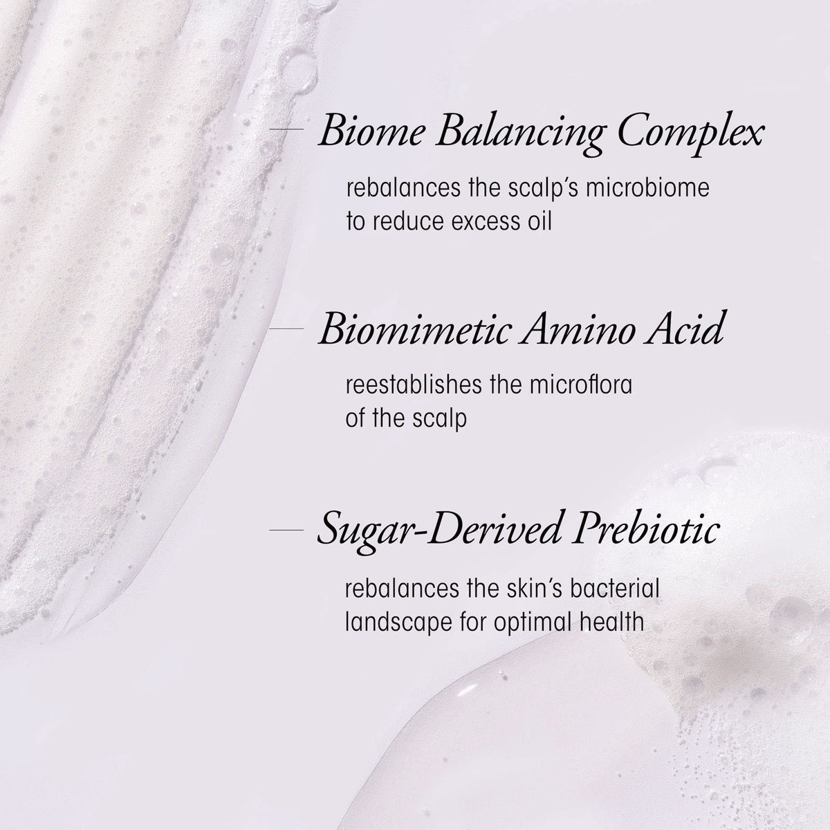 oribe label close-up highlighting ingredients and scalp-balancing benefit
