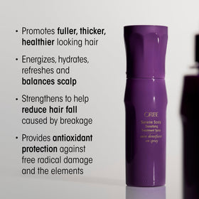ORIBE fine mist texture visible in air illustrating lightweight volumizing action