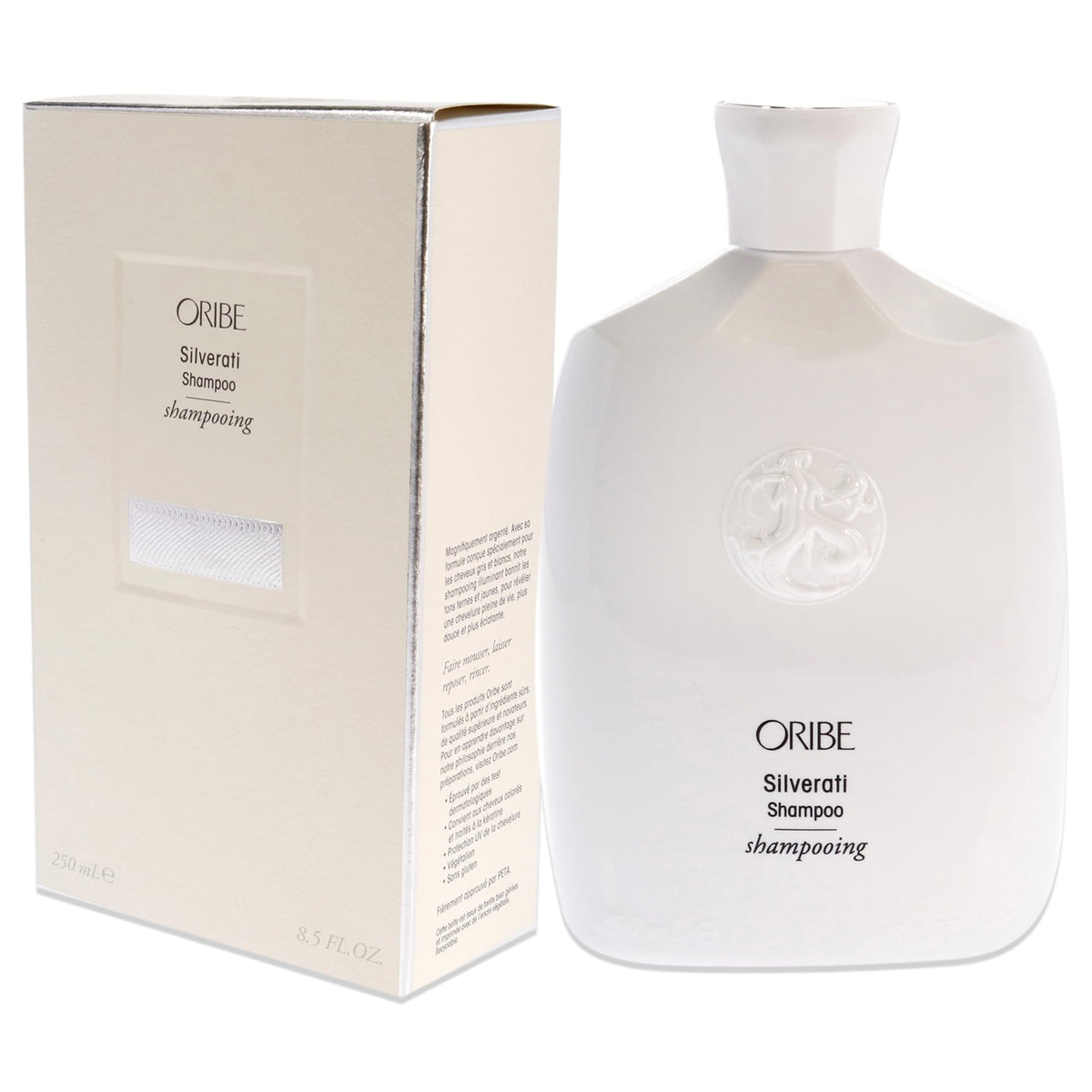 Oribe Silverati Shampoo applied in wet hair demonstrating toning and softening effect