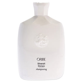 Oribe Silverati Shampoo pump close-up emphasizing luxury dispensing and easy use