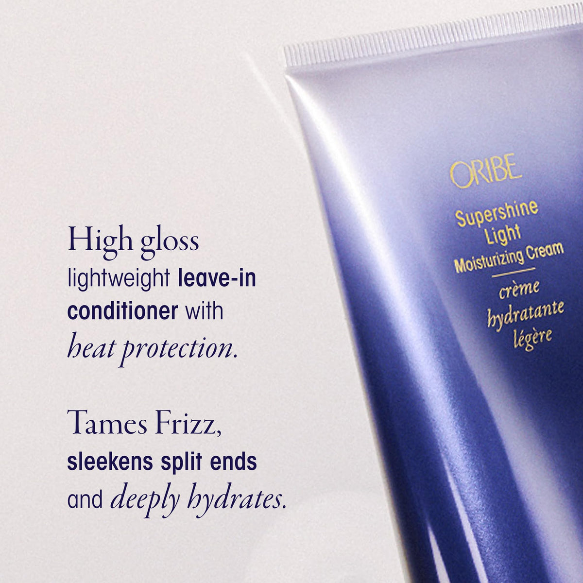 Oribe Supershine cream texture close-up highlighting lightweight slip