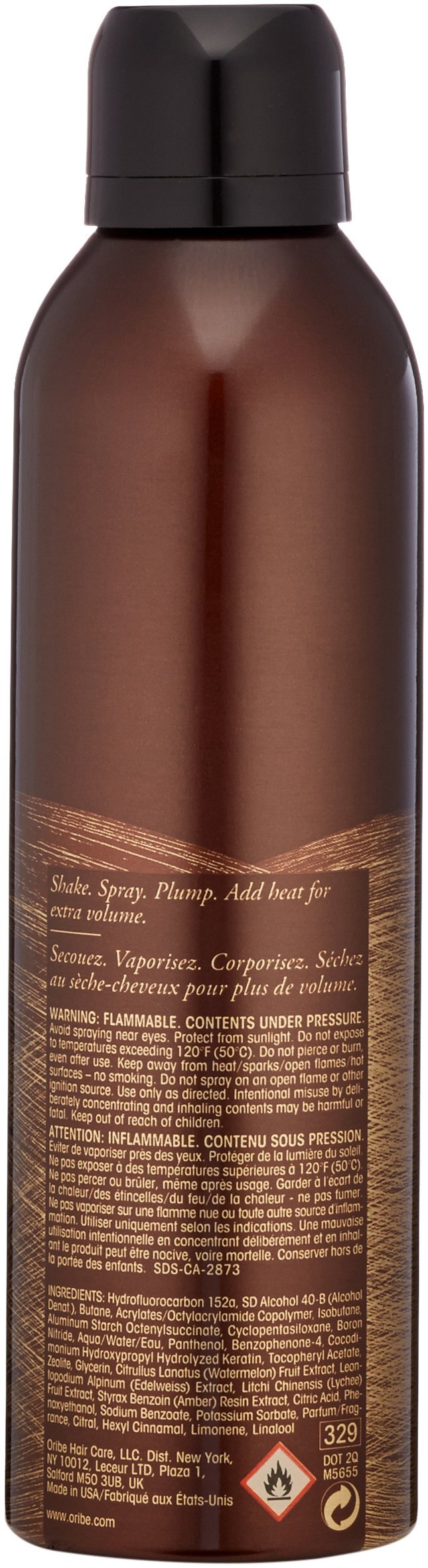 Oribe nozzle close-up demonstrates even mist for touchable hold