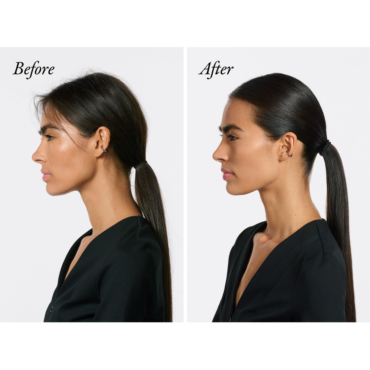 Oribe Supershine wax stick label closeup highlighting key ingredient benefits