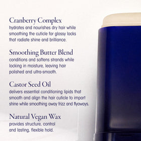Smoothed split ends using Oribe Supershine wax stick revealing glossy results