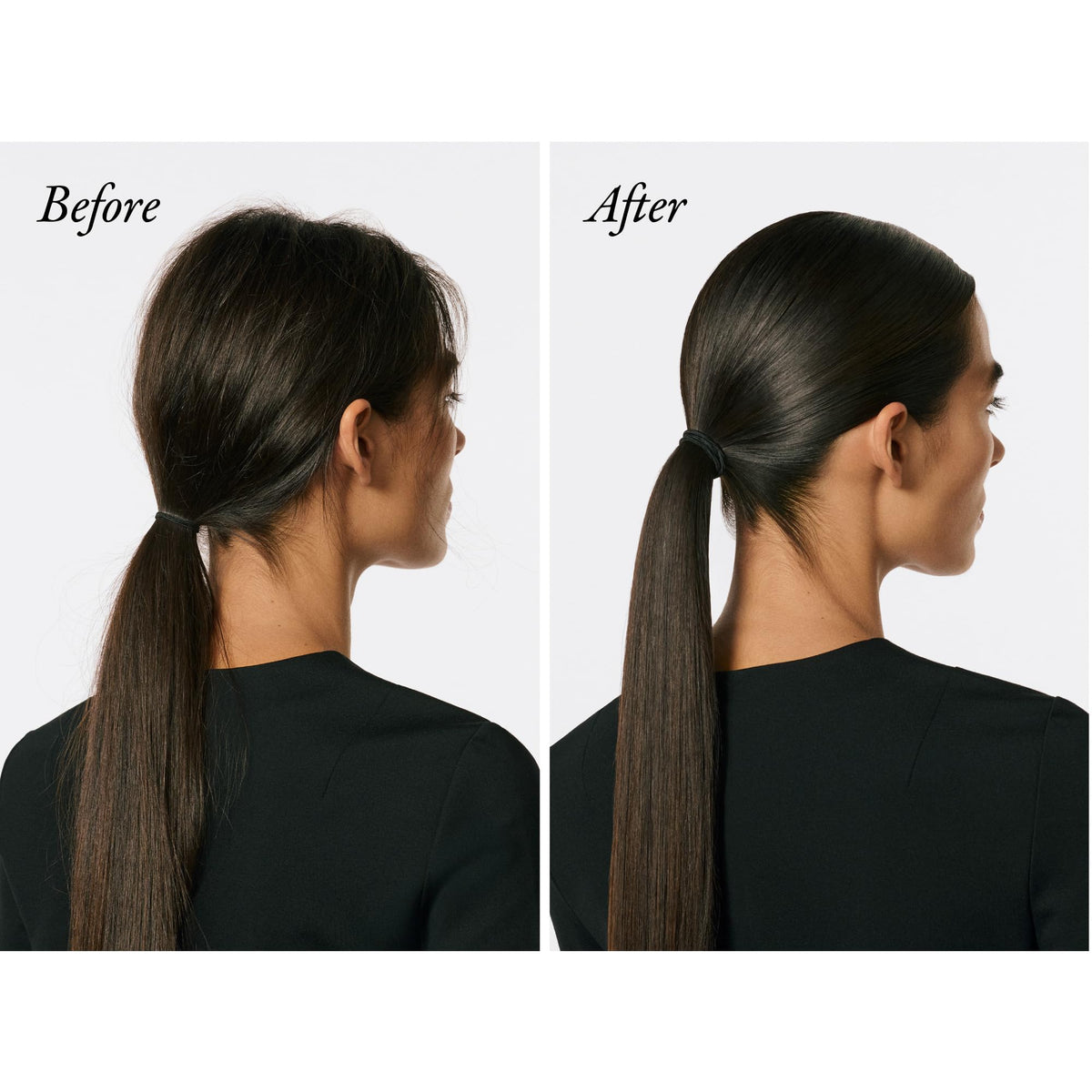 Creating a polished updo with Oribe Supershine wax stick for refined shine