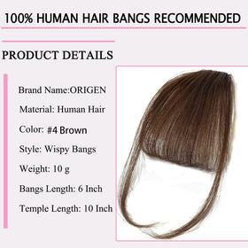 ORIGEN close texture shot of human hair bangs shows realistic shine benefit