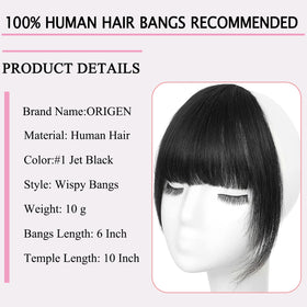 ORIGEN close-up texture of real human hair bangs with natural shine