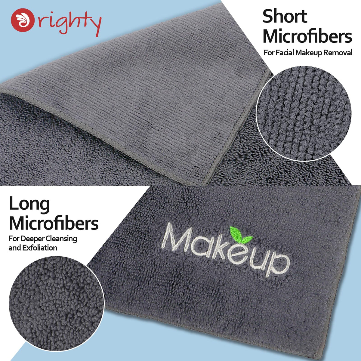 Orighty fingertip towel held in hand enabling precise makeup removal