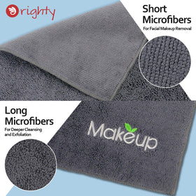 Orighty fingertip towel held in hand enabling precise makeup removal