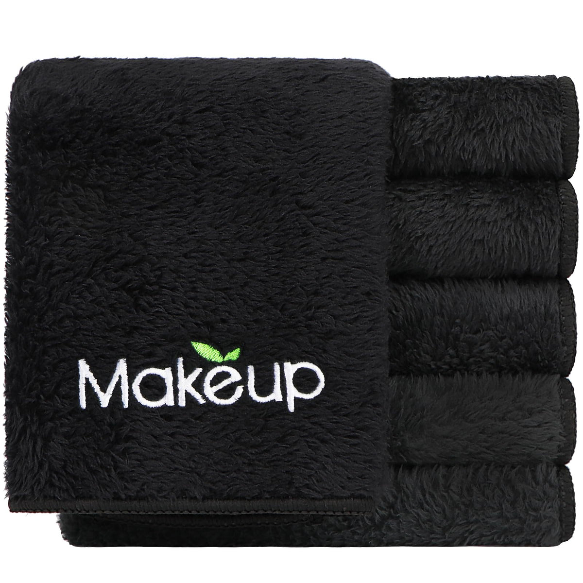 Orighty front view of six black cloths showing compact pack and convenience