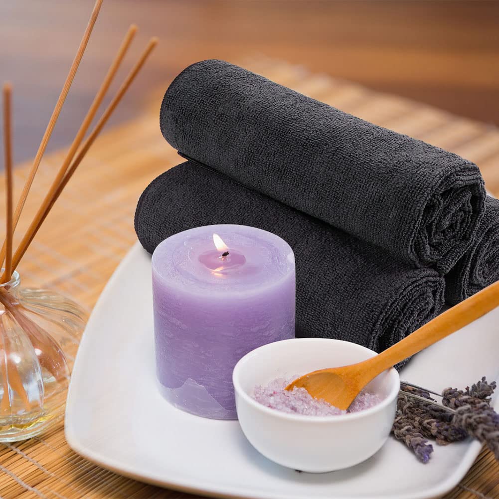 Orighty towels arranged in a spa scene conveying professional comfort and versatility