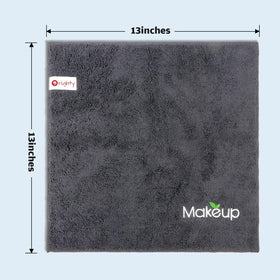 Orighty grey washcloth folded on bathroom counter offering quick-dry convenience