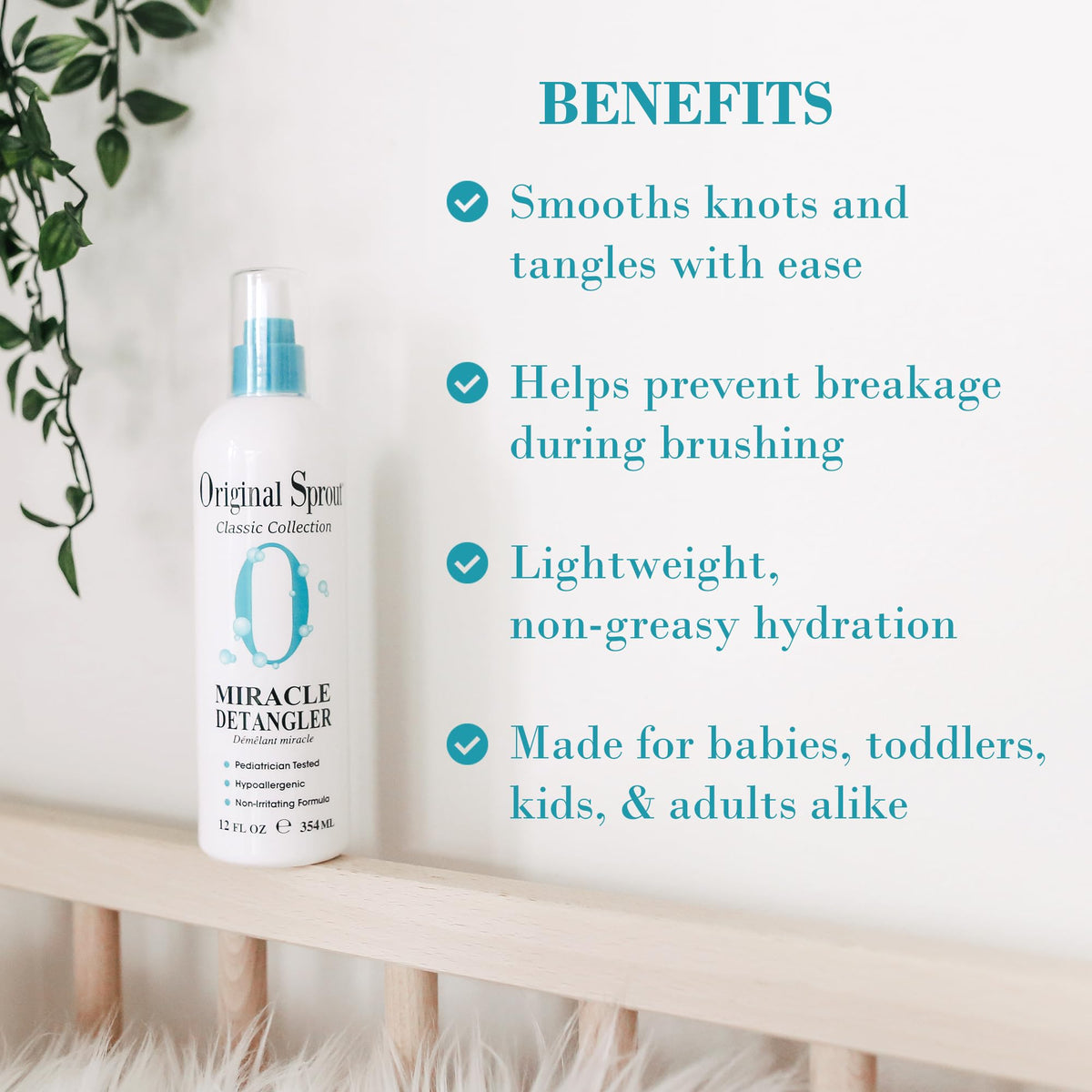 Original Sprout close-up spray nozzle demonstrating fine mist for even coverage