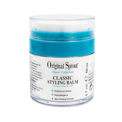 Original Sprout front jar showing label and compact travel size benefit