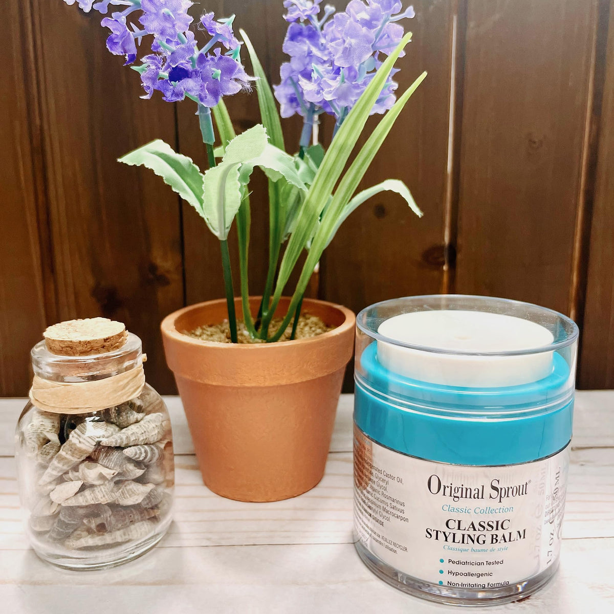 Original Sprout open jar texture of balm highlighting creamy moisturizing benefit