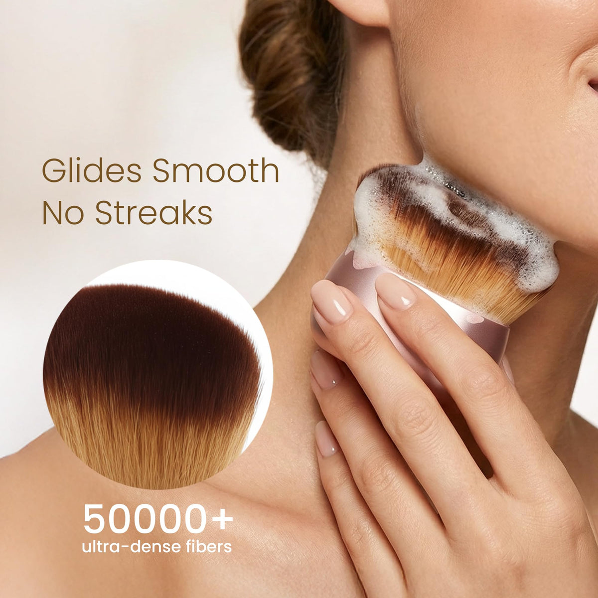Originbuty close-up of soft dense bristles demonstrating smooth blending benefit