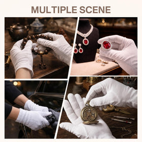 Originbuty flat lay pair of white gloves presenting lightweight reusable design