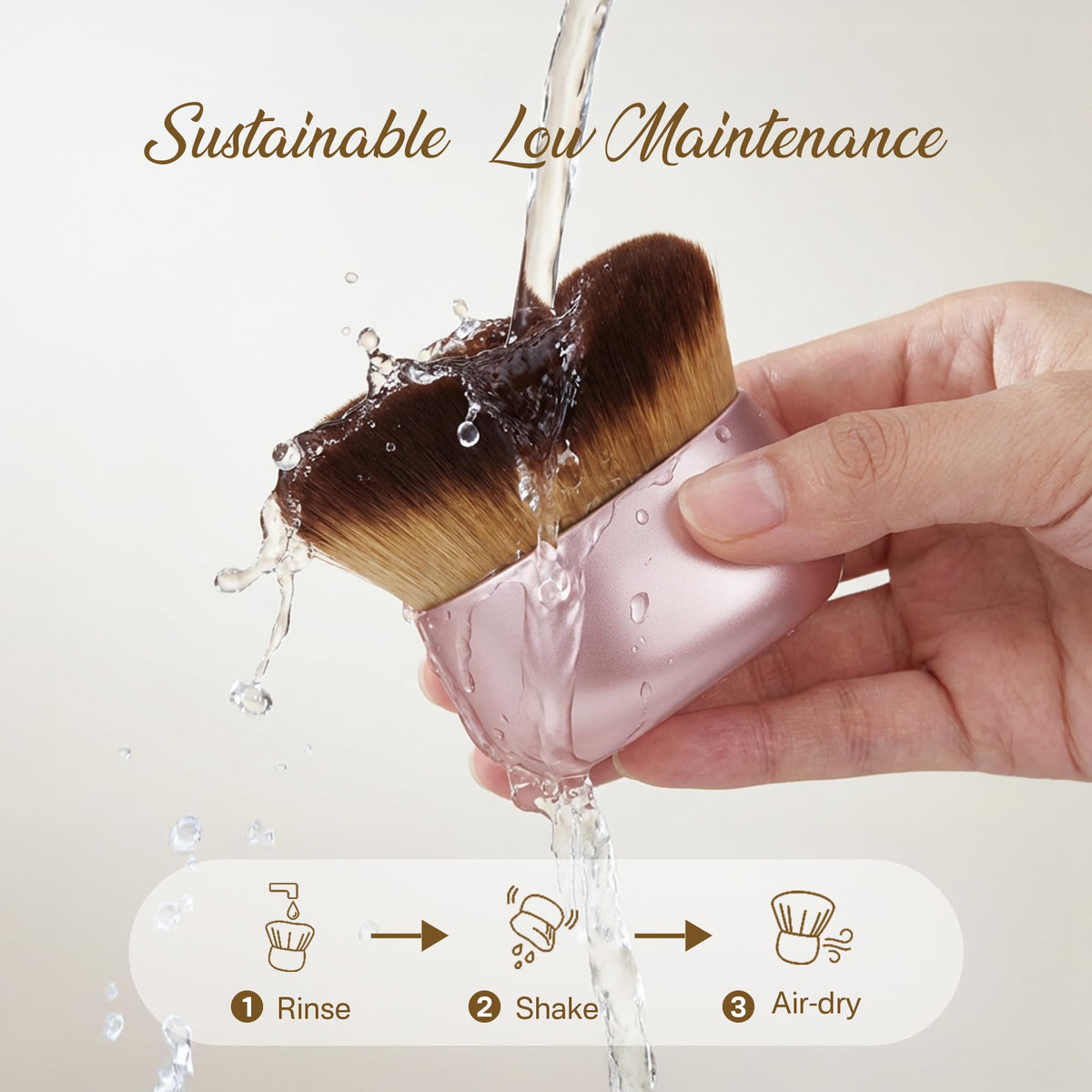 Originbuty short ergonomic handle detail for comfortable control and no-mess use