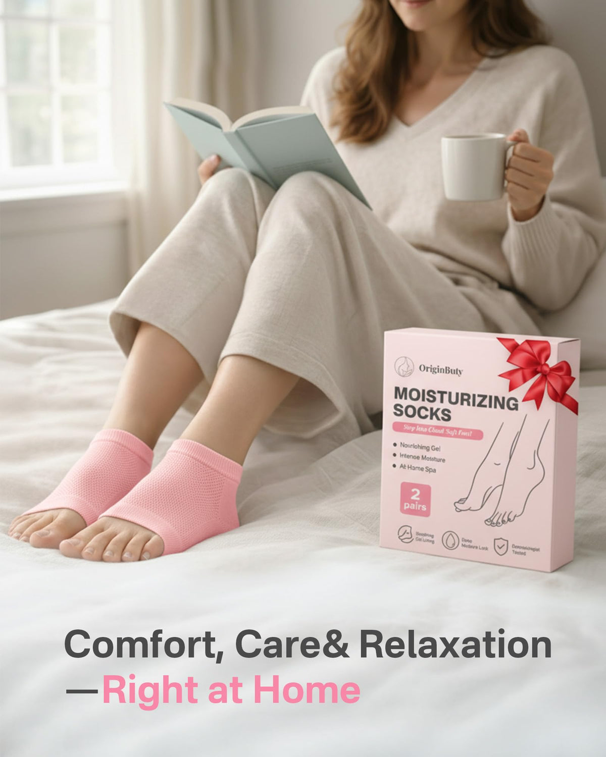 Originbuty neatly packaged socks in gift box conveying thoughtful present and ready-to-give benefit