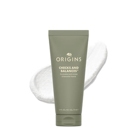 Origins face scrub front tube showing packaging and travel-ready size benefit