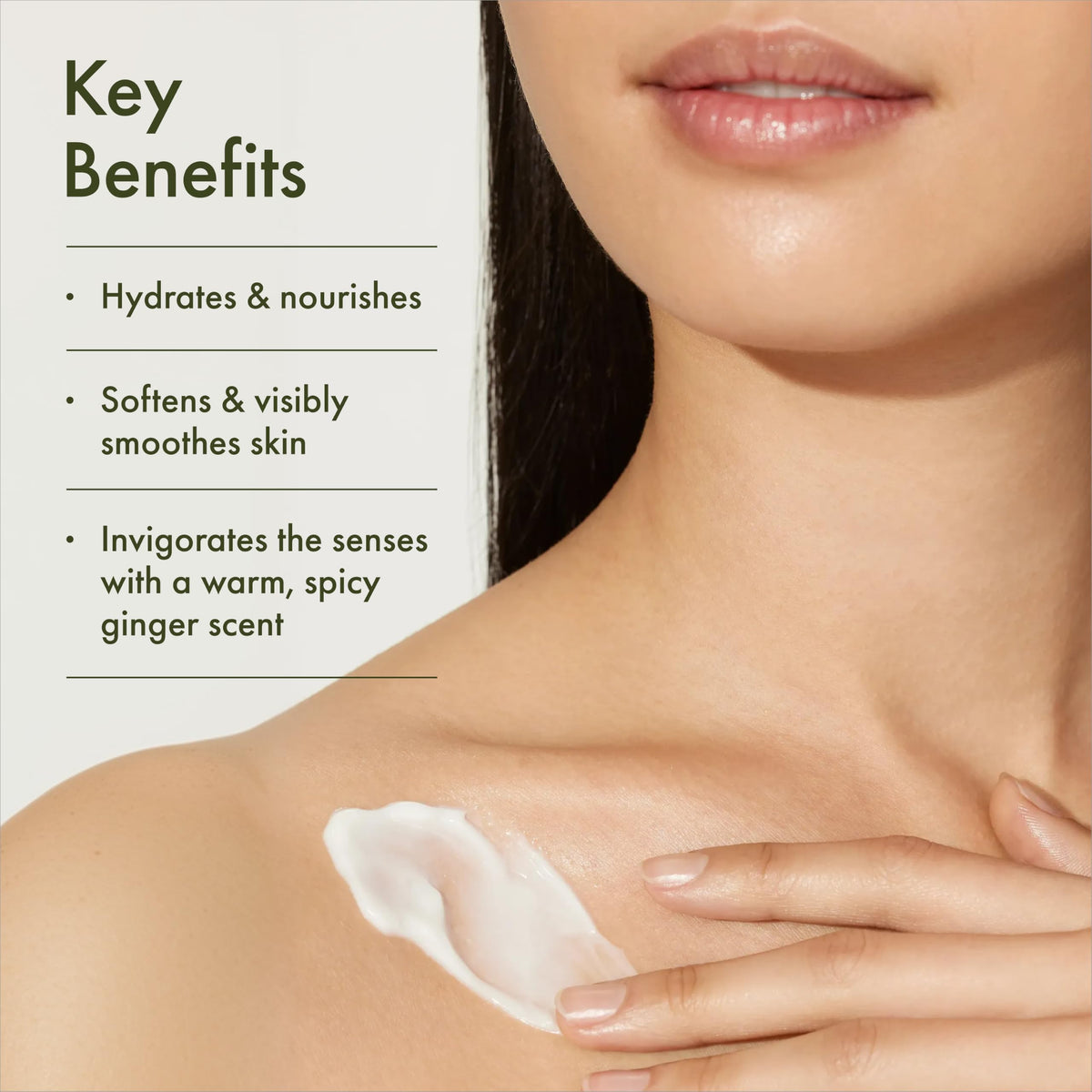 Origins cream being applied on palm demonstrating quick absorption