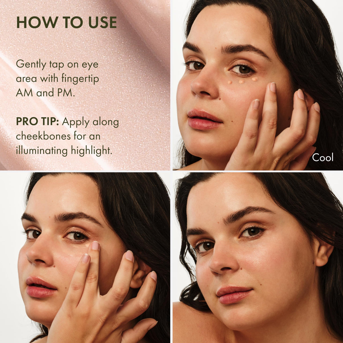 Origins GinZing cool shade swatch on skin showing tone-correcting brightening benefit