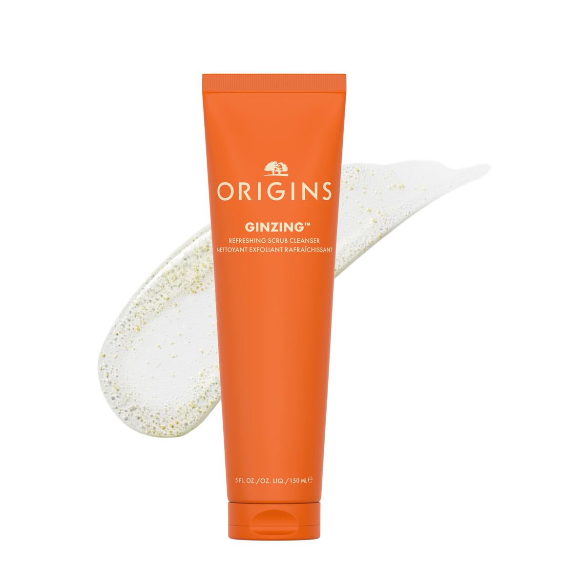 Origins GinZing front packaging showing label and 5 fl oz size, energizing benefit