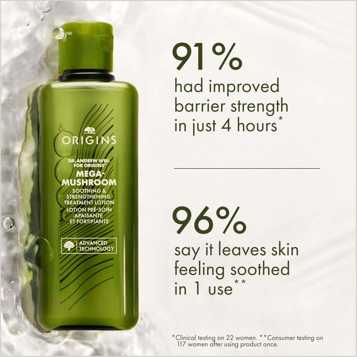 Origins texture on hand demonstrating quick absorption and non-greasy feel