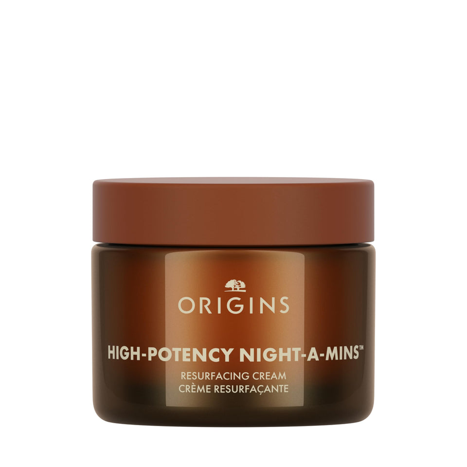 Origins High-Potency Night-A-Mins front jar showing packaging and size benefits