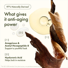 Origins Plantscription cream on hand demonstrating lightweight spreadability