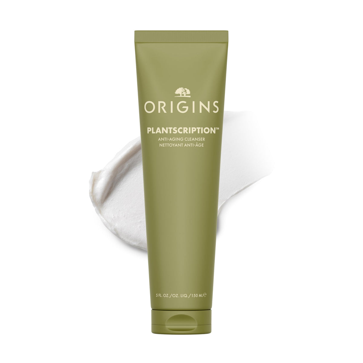 Origins Plantscription front bottle showing label and elegant packaging benefit: clear product identity