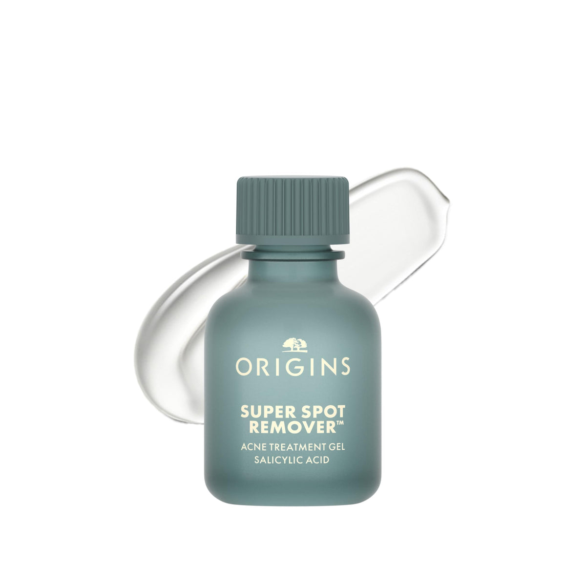 Origins spot treatment front bottle showing compact travel-ready design and clarity