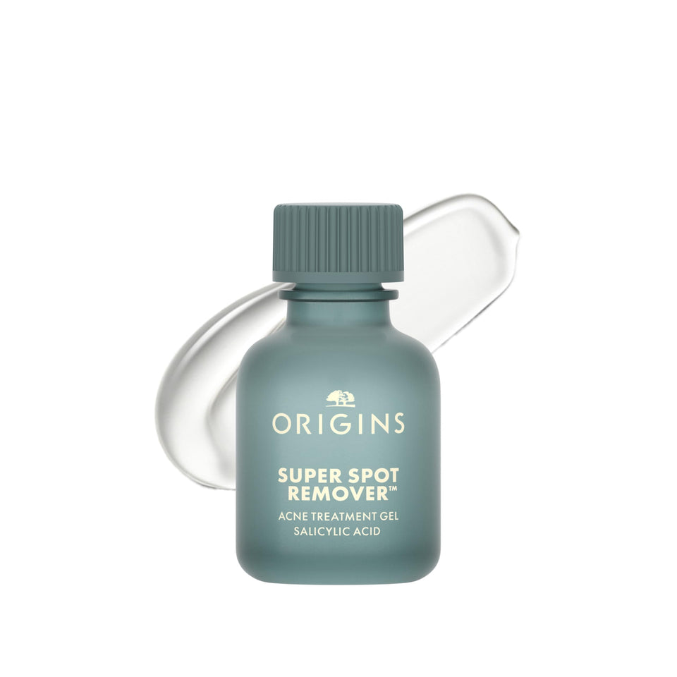 Origins spot treatment front bottle showing compact travel-ready design and clarity