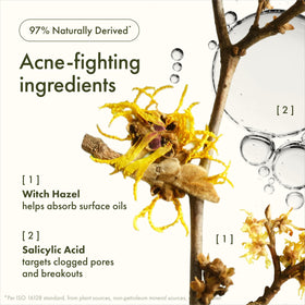 Origins spot treatment next to a finger illustrating small 0.3 fl oz size convenience
