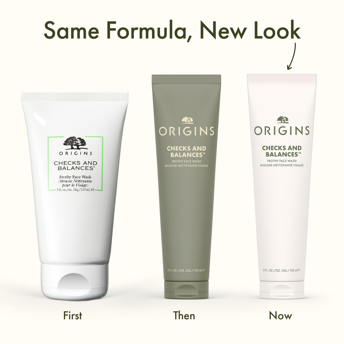 Origins creamy foam on hand demonstrating gentle texture and cleansing power