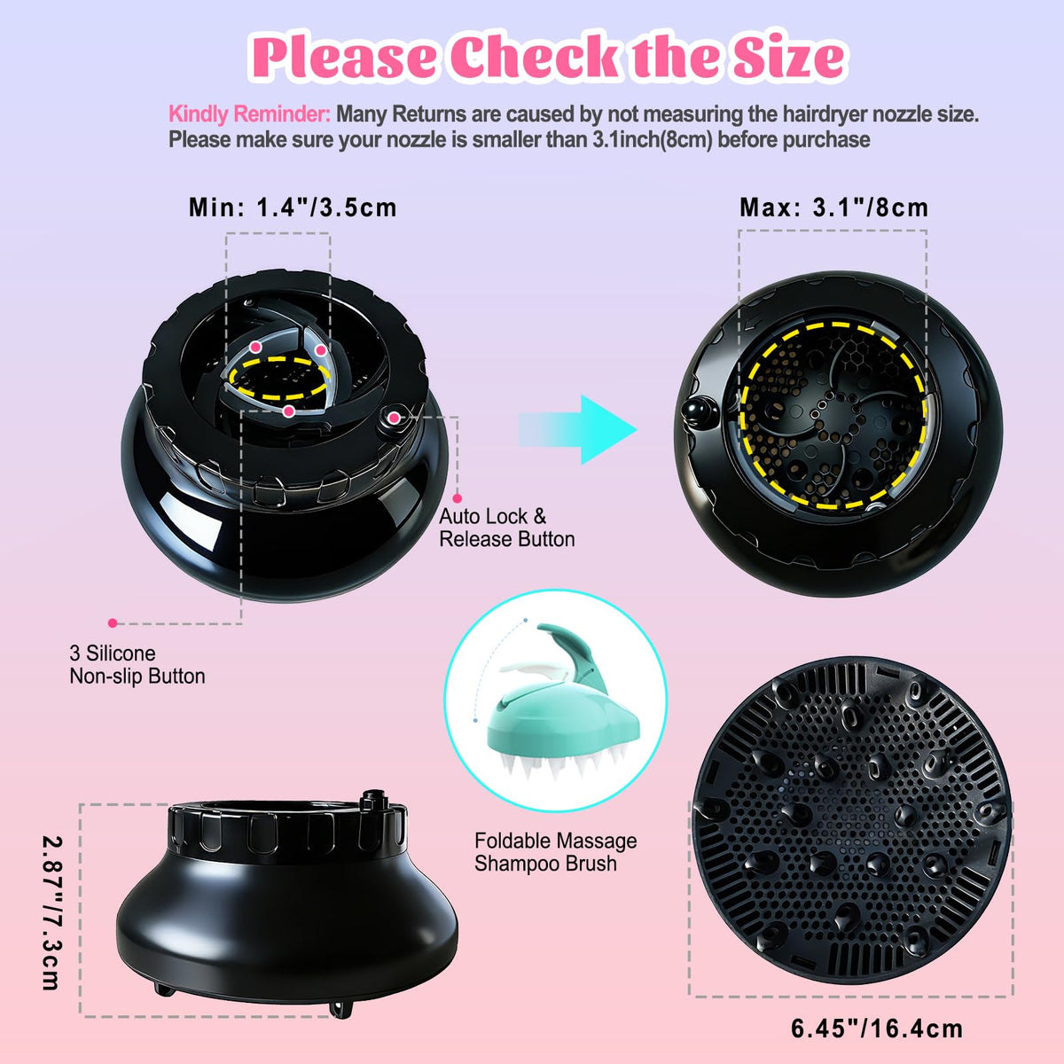 Orista Finds diffuser held in hand to show compact size for travel