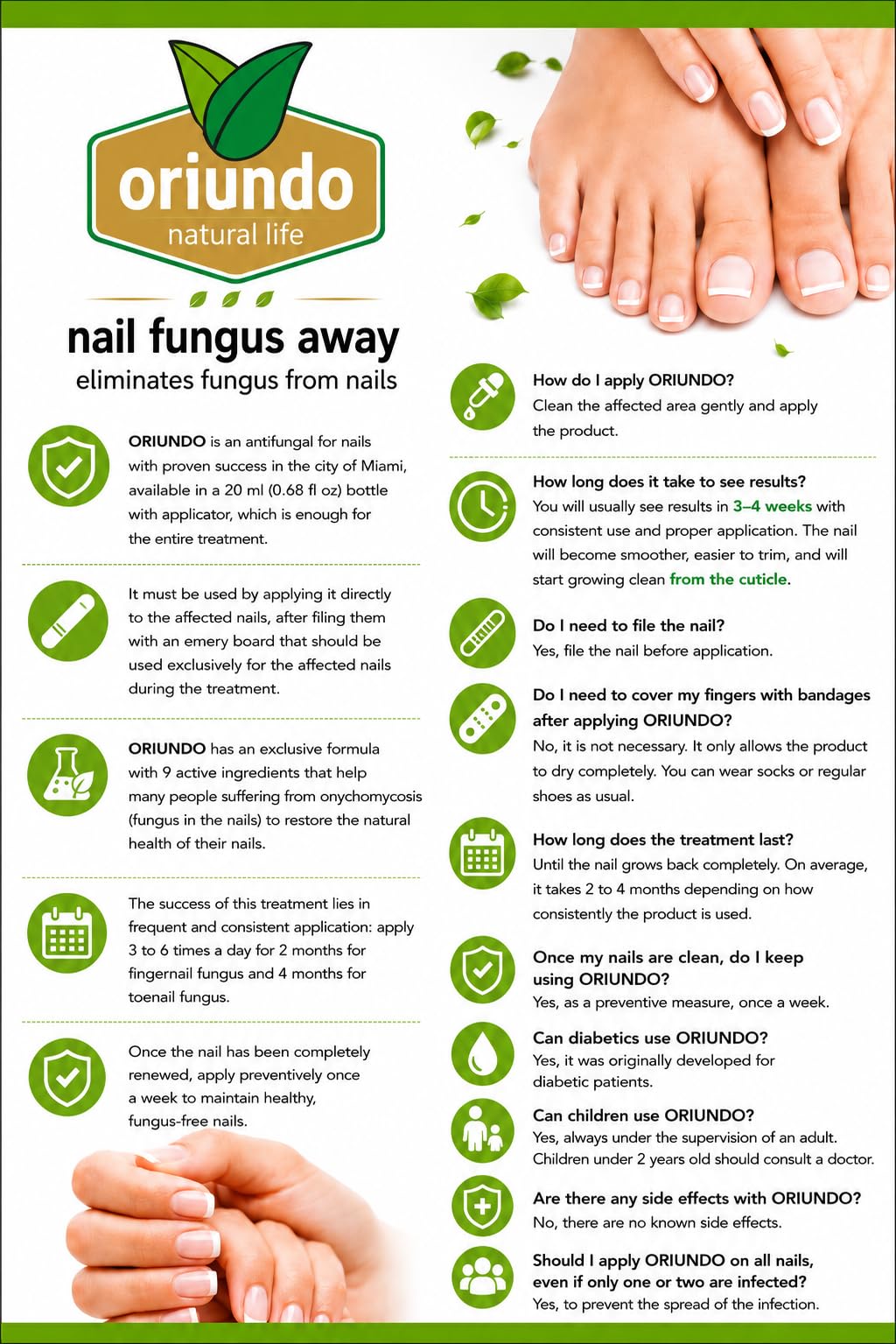 oriundo life application on nail demonstrating gentle massage and smoother surface benefit