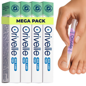 Orivelle front packaging showing four nail care pens for easy use and storage