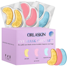 ORLASKIN front packaging showing compact 30-pair bag and branding benefits