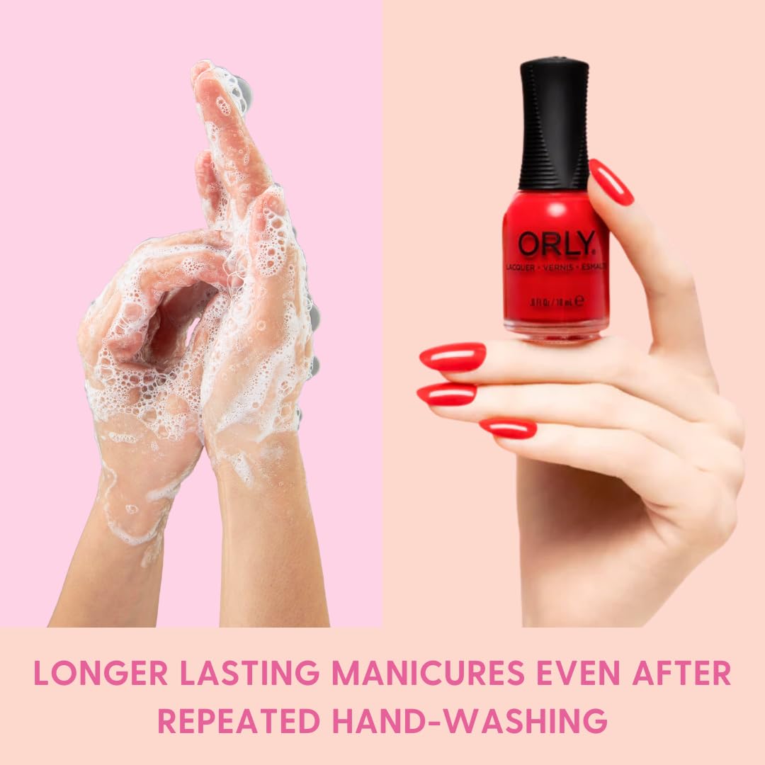 Orly Bonder application on natural nails demonstrating improved polish adhesion